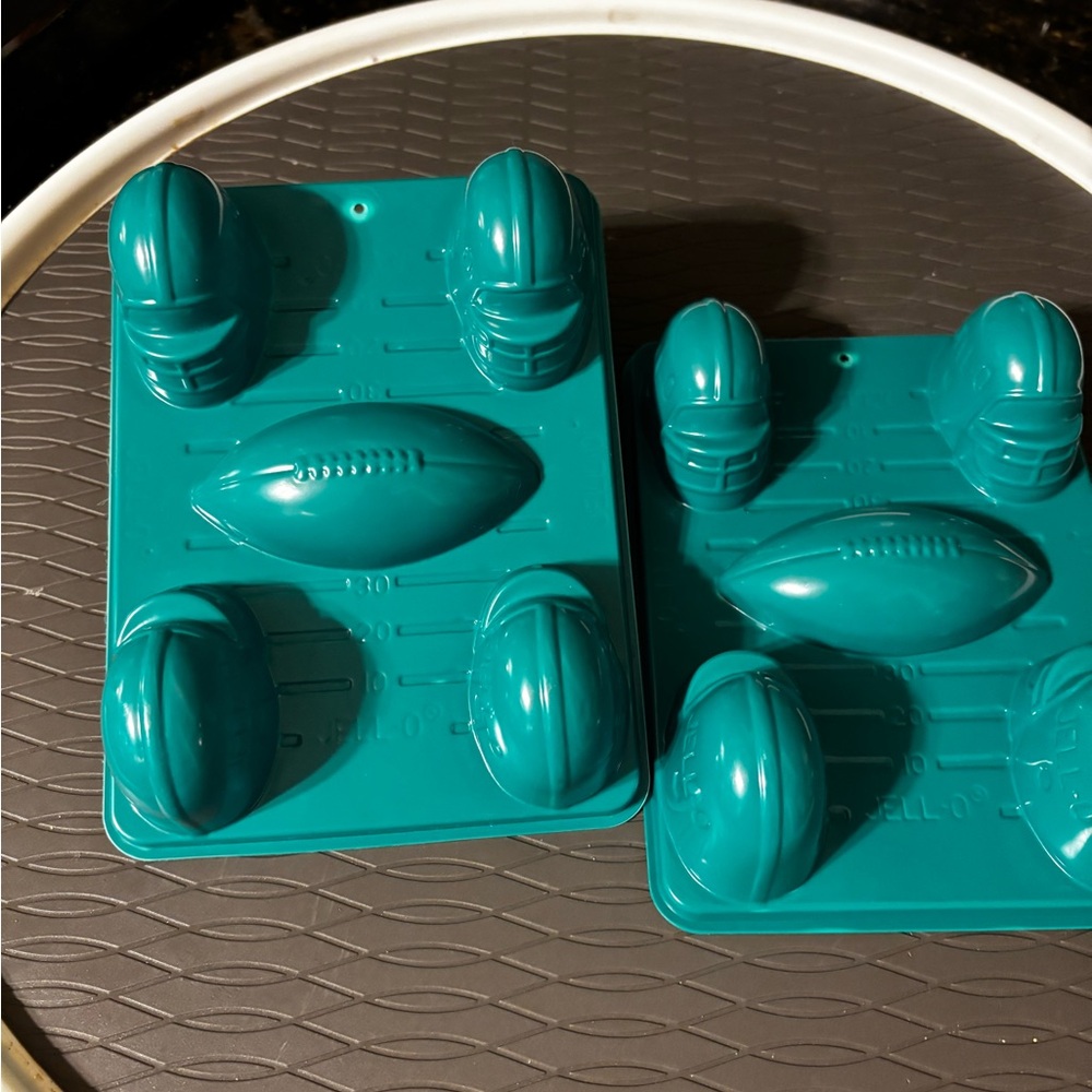 Vintage Green JELL-O Football &  Helmet Molds set.